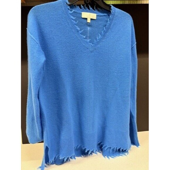 Cashmere  V Neck Soft Sweater Sz Small Blue Old Money - Picture 1 of 12